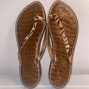 Sam Edelman Gracie Sandals Brown Leather Leopard